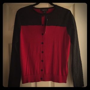 NWT Pretty Red/Black Light Sweater By: August Silk